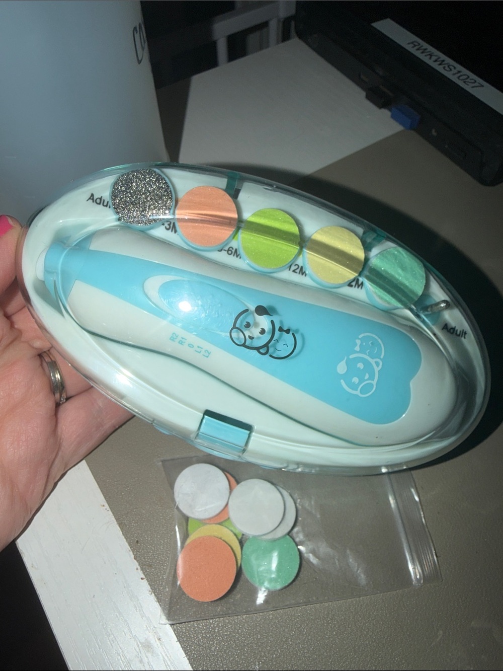 Baby Nail Trimmer Set in Light Blue with Color Discs